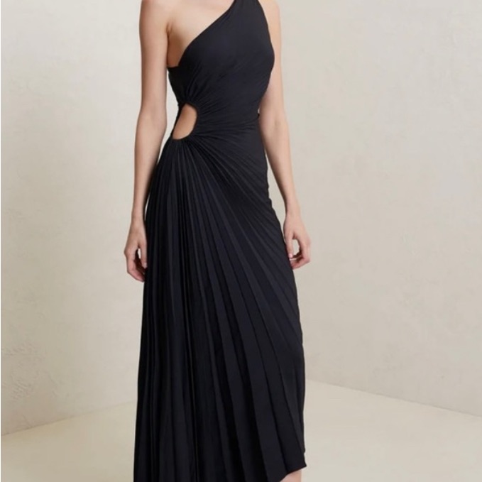 A.L.C. Black One-Shoulder Maxi Dress